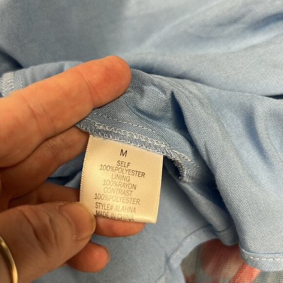 Audrey Parks Francesca’s Alahna Strap Light Blue Floral Maxi Dress Size Medium - Picture 11 of 12